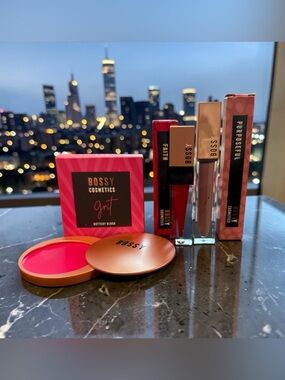 Bossy Lip & Cheek Bundle — Bright Pink Cream Blush + Nude Liquid Lip